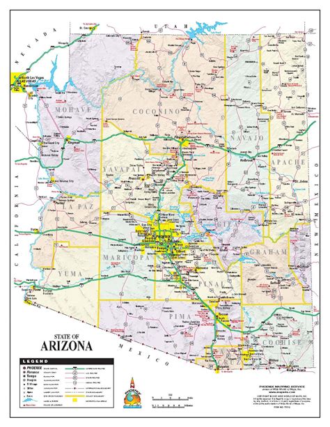 L Arizona Amerique Arizona Map Printable Maps Map