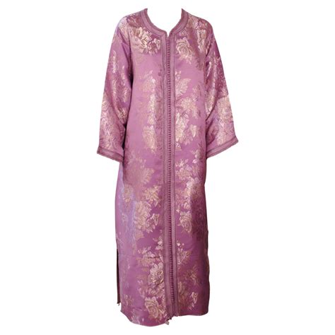 1960s Multi Color Metallic Silk Brocade Dress With Embellishment For