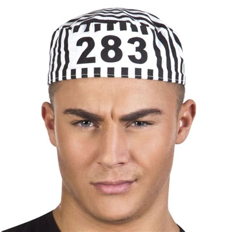 Adult Mens Stag Night Party Convict Prisoner Robber Fancy Dress Costume
