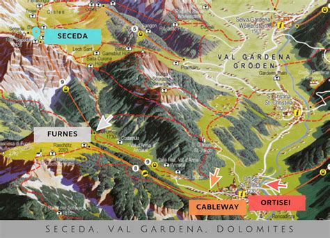 Detailed Map Dolomite Mountains Italy Map