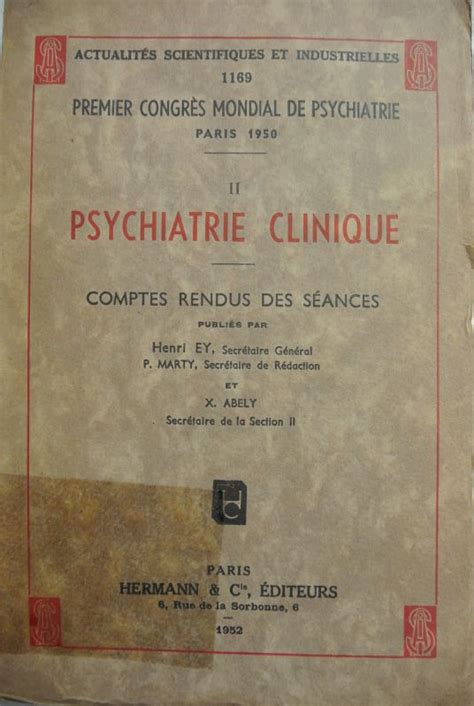Psychiatrie Clinique Comptes Rendus Des Seances Actualites