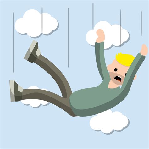 Falling Man Horror And Fear Of Heights Phobia Acrophobia Cartoon