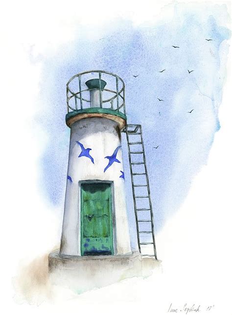 Watercolor Watercolour Watercolor Painting Lighthouse Light House