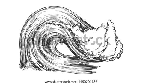 Breaking Atlantic Ocean Marine Wave Storm Stock Illustration 1450204139