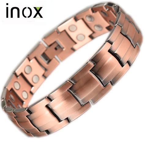 Inox Jewelry Pure Copper Life Bracelet Bangle For Men Women Health Magnetic Therapy Hand