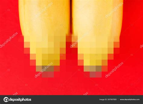 Bananas Boobs Concept Topless Female Breasts Hidden Censored Mosaics