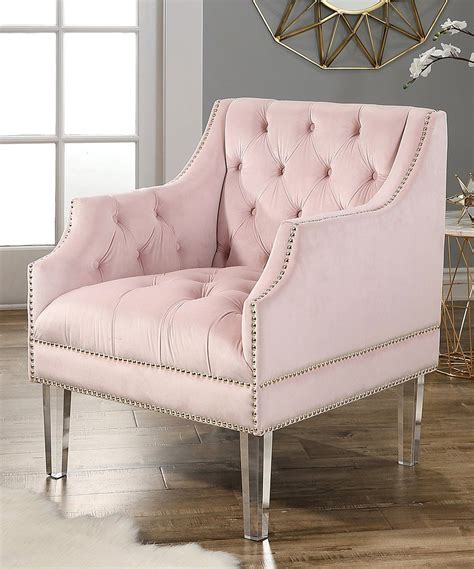 Blush Pink Tampa Armchair Velvet Tufted Chair Armchair Upholstered