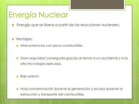 Ventajas Y Desventajas De La Energ A Nuclear Cuadro Comparativo