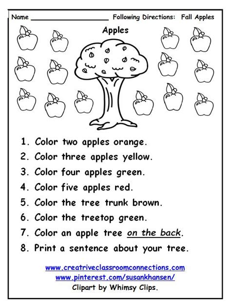 Free Following Directions Worksheet Provides Practice With