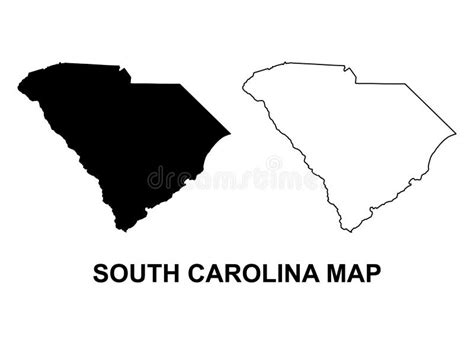 Set Of South Carolina Map United States Of America Flat Concept