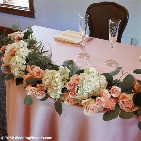 Sweetheart Table Garland Classic Posh Style Seattle Wedding Flowers