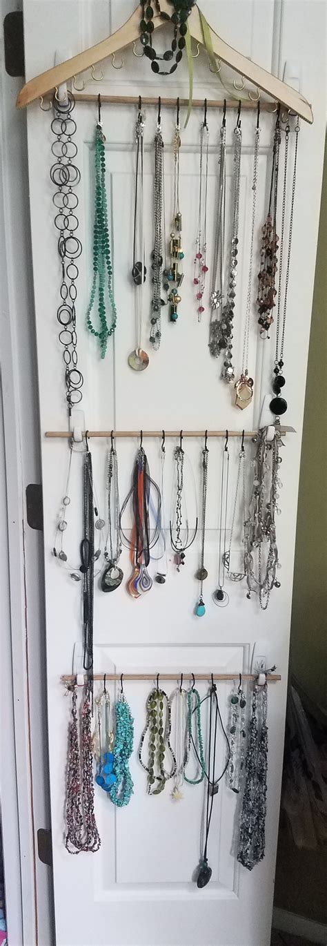Closet Door Jewelry Organizer 3m Hooks Dowels Plant Hanging Hooks