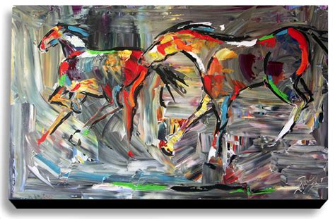 Wildlife Art Of The West Abstract Horse Painting The Get Away By Texas
