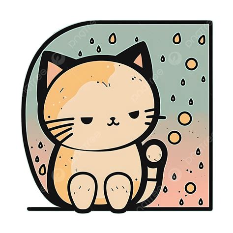 Cat Sticker Kitty Cartoon Cute Kitten Cat Sticker Kitty Cartoon Cat