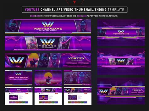 Vortex Stream2020 Esports Youtube Channel Art Photoshop Template By