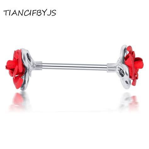Buy Tiancifbyjs Barbell Piercint Kits Steel 14g Women Girls Nipple Ring Red