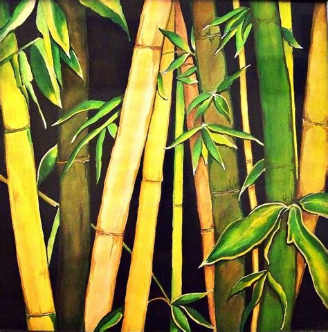Bamboo Leaves By Ivy Sharma Bamboo Art Painting Bamboo Art Painting