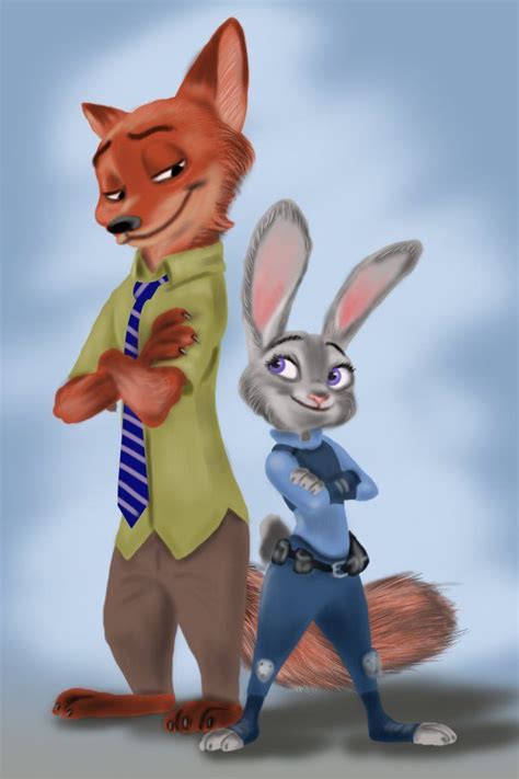 How To Draw Nick Wilde And Judy Hopps From Zootopia