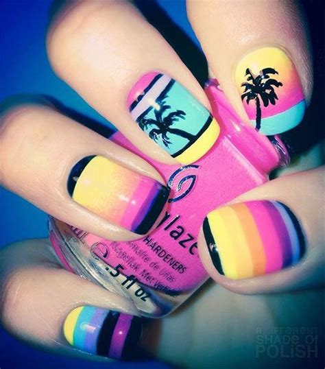 35 Best Colorful Stylish Summer Nails Design Ideas Beach Nail Art Designs