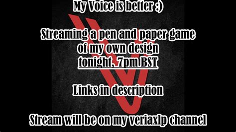 Pen And Paper Game Stream Tonight 7pm Bst Youtube