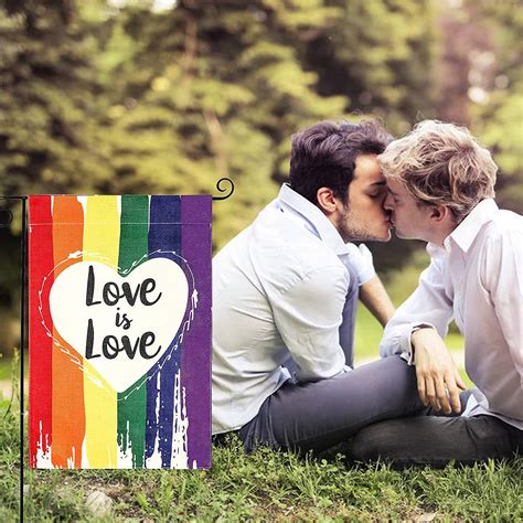 gay pride garden flag rainbow garden flag burlap double sided love always wins flag respect