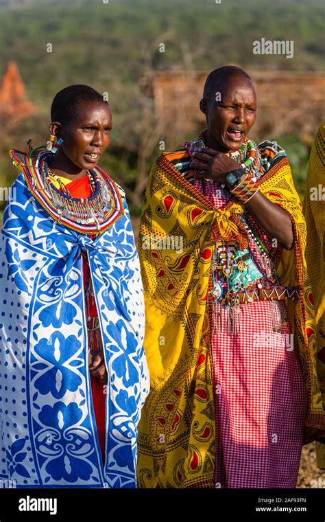 Masai Women Wearing Colorful Traditional Hi Res Stock Photography And