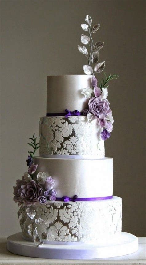Lilac Wedding Cakes Purple Wedding Cakes Silver Wedding Cake