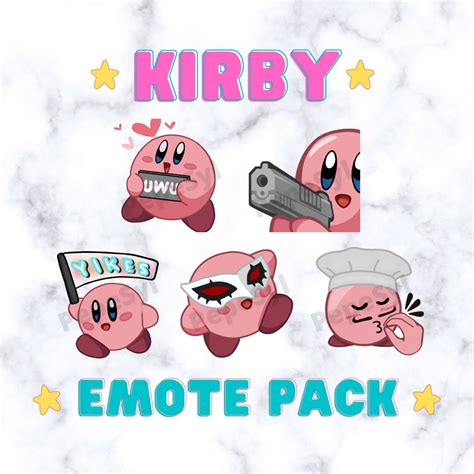 Kirby Emote Pack 2 Discord Twitch Instant Download Etsy