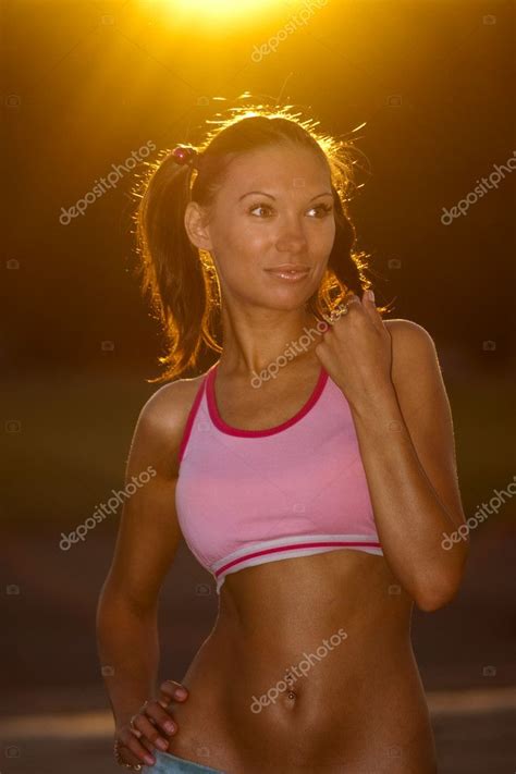 Tanned Fitness Girl Stock Photo Dmitry Tsvetkov