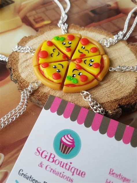 Set Of 2 To 6 Necklaces Or Keychain Pizza For Best Friends Etsy