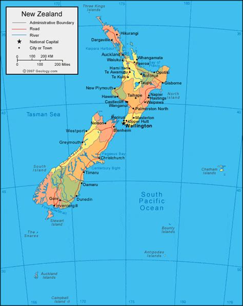 Political Maps Of New Zealand