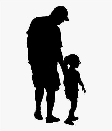 Silhouette Of Father And Child People Silhouettes Standing Png Free