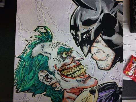 Batman Vs Joker Colored Pencil Drawing By Tyklug2013 On