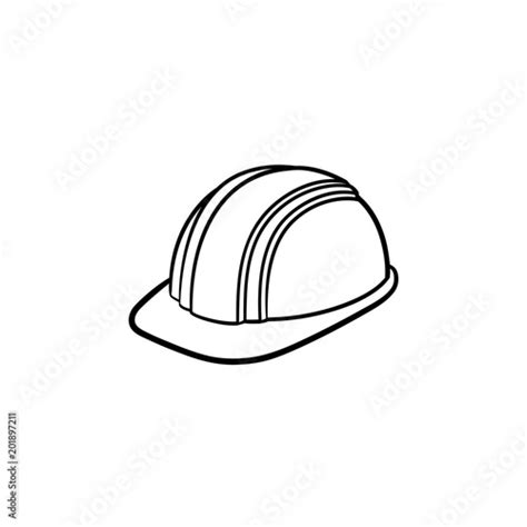 Engineer Helmet Hand Drawn Outline Doodle Icon Hard Hat Vector Sketch
