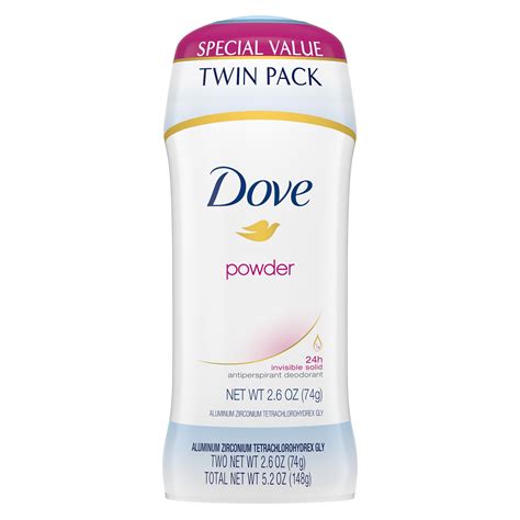 Dove Powder Antiperspirant Deodorant 26 Oz Twin Pack