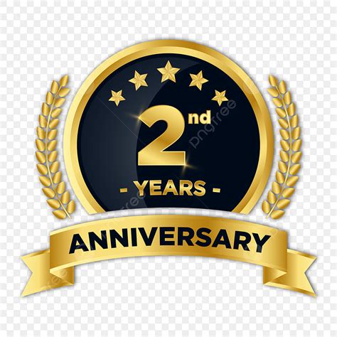 Nd Anniversary Vector Hd Images Nd Anniversary Golden Badge Emblem Logo Celebration Icon