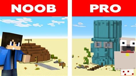 Noob Vs Pro Spongyabob A Minecraftban Youtube