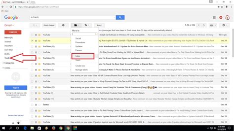 Enable Trash And Recover Or Restore Deleted Email In Gmail Youtube