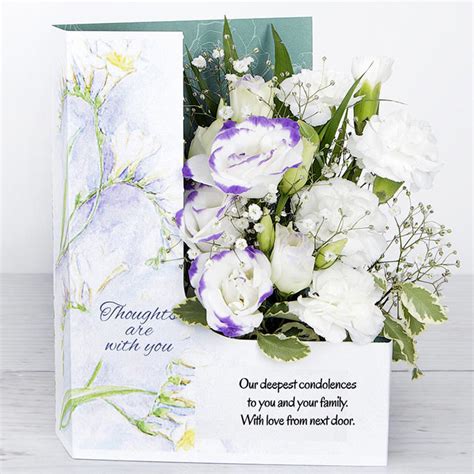 Thinking Of You Condolence Sympathy Flowers Bereavement Card Sorry For