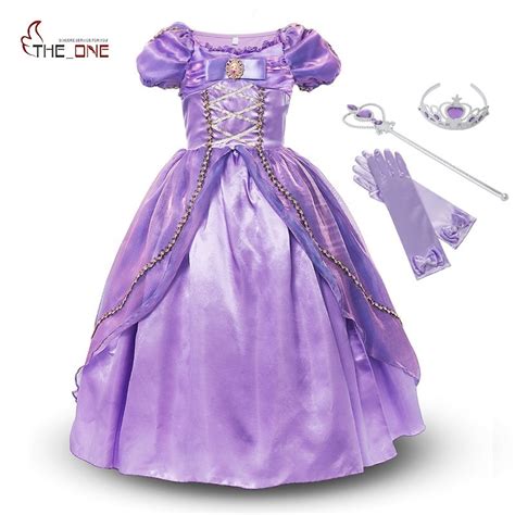 Muababy Girls Princess Rapunzel Dress Costume Children Deluxe Tangled