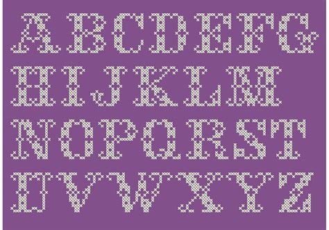 Cross Stitch Alphabet Vector Set 90208 Vector Art At Vecteezy
