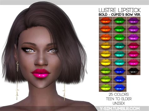 The Sims Resource Y Lustre Lipstick Bold Bow