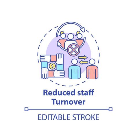 Reduced Staff Turnover Concept Icon Stock Vector Illustration Of