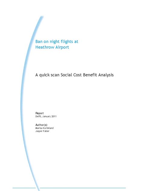 Heathrow Night Flights Ban A Social Cost Benefit Analysis Pdf Cost Benefit Analysis Noise
