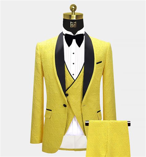 Yellow And Black Tuxedo 3 Piece Free Shipping Gentlemans Guru