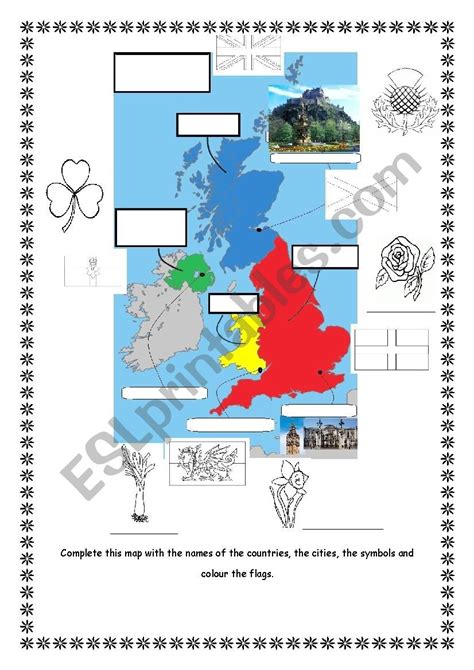The United Kingdom Map Esl Worksheet By Anais59