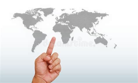 Hand Pointing On World Map Stock Illustration Illustration Of Choose