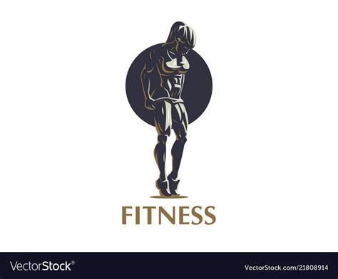 Woman Fitness Emblem Royalty Free Vector Image