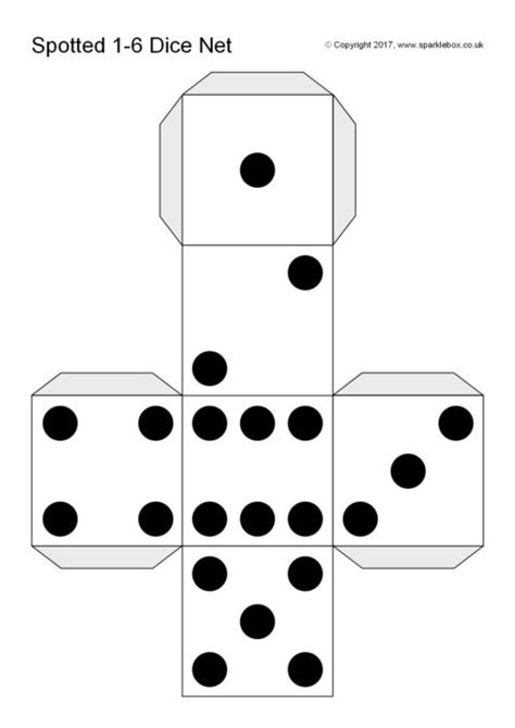 spotted dice template sb sparklebox