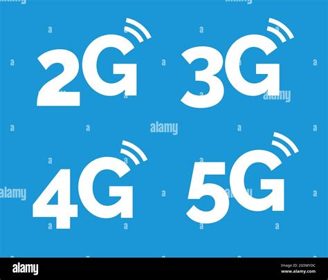 5g Icon 4g Logo On Blue 2g Network Vector Technology 3g Icon Stock